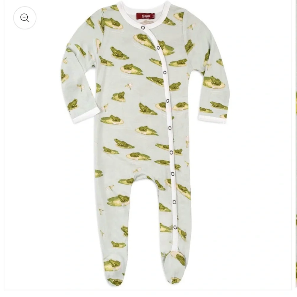 MILKBARN Leapfrog Bamboo Snap Footed Romper 0-3 months